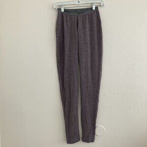 Icebreaker 100% Merino Wool Base Layer Leggings Purple Winter Skiing Small